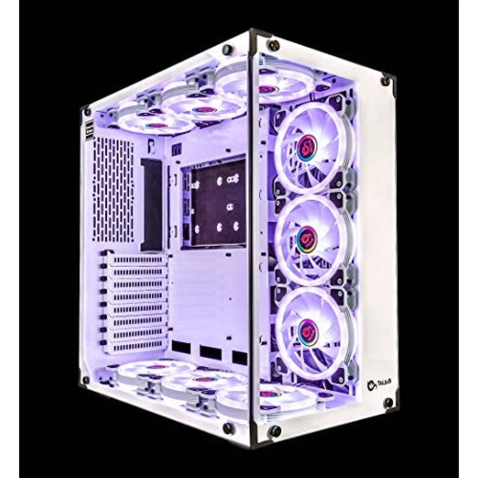 Gabinete PC TALIUS Resistente Vidrio Templado Gamer -Blanco