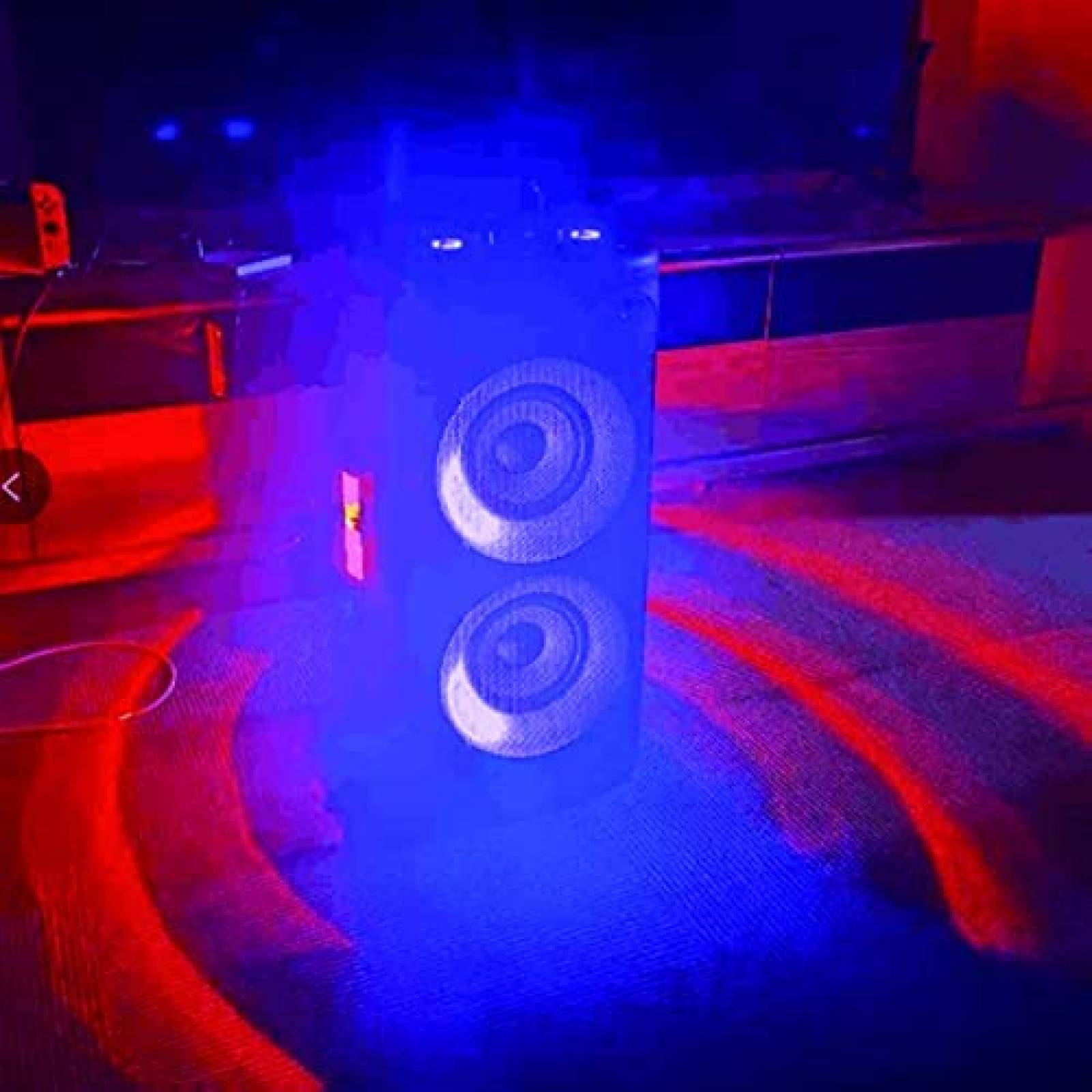 Bocina Portatil B0B6BTCGMV PA3-2 Karaoke LED con Ruedas