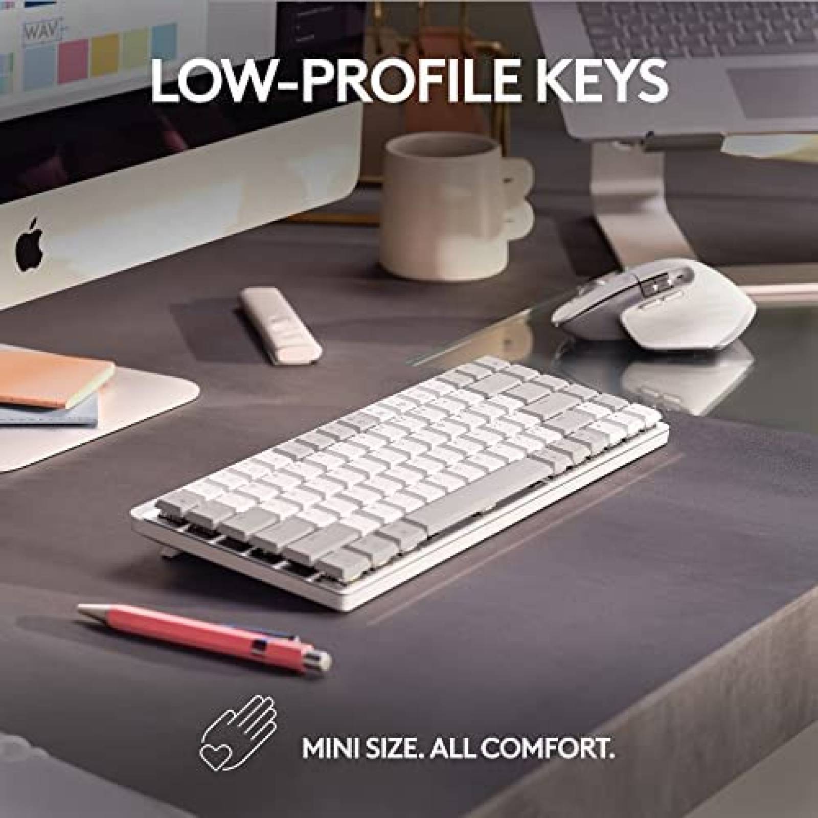 Teclado LOGITECH Mecanico Ergonomico Retroiluminado -Blanco