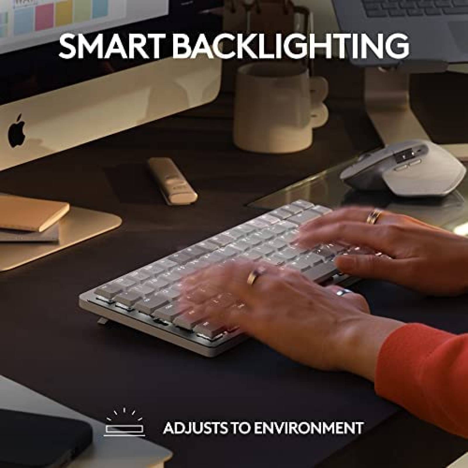 Teclado LOGITECH Mecanico Ergonomico Retroiluminado -Blanco