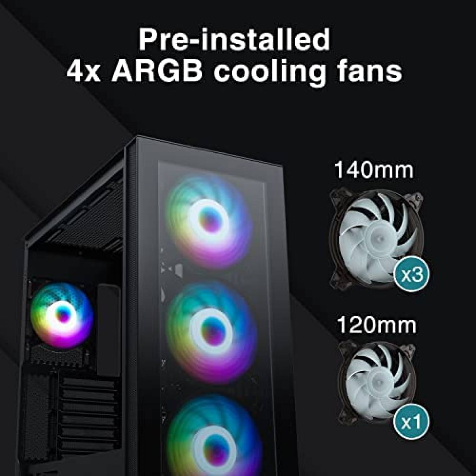 Gabinete PC DARKROCK Resistente Vidrio Templado RGB Negro