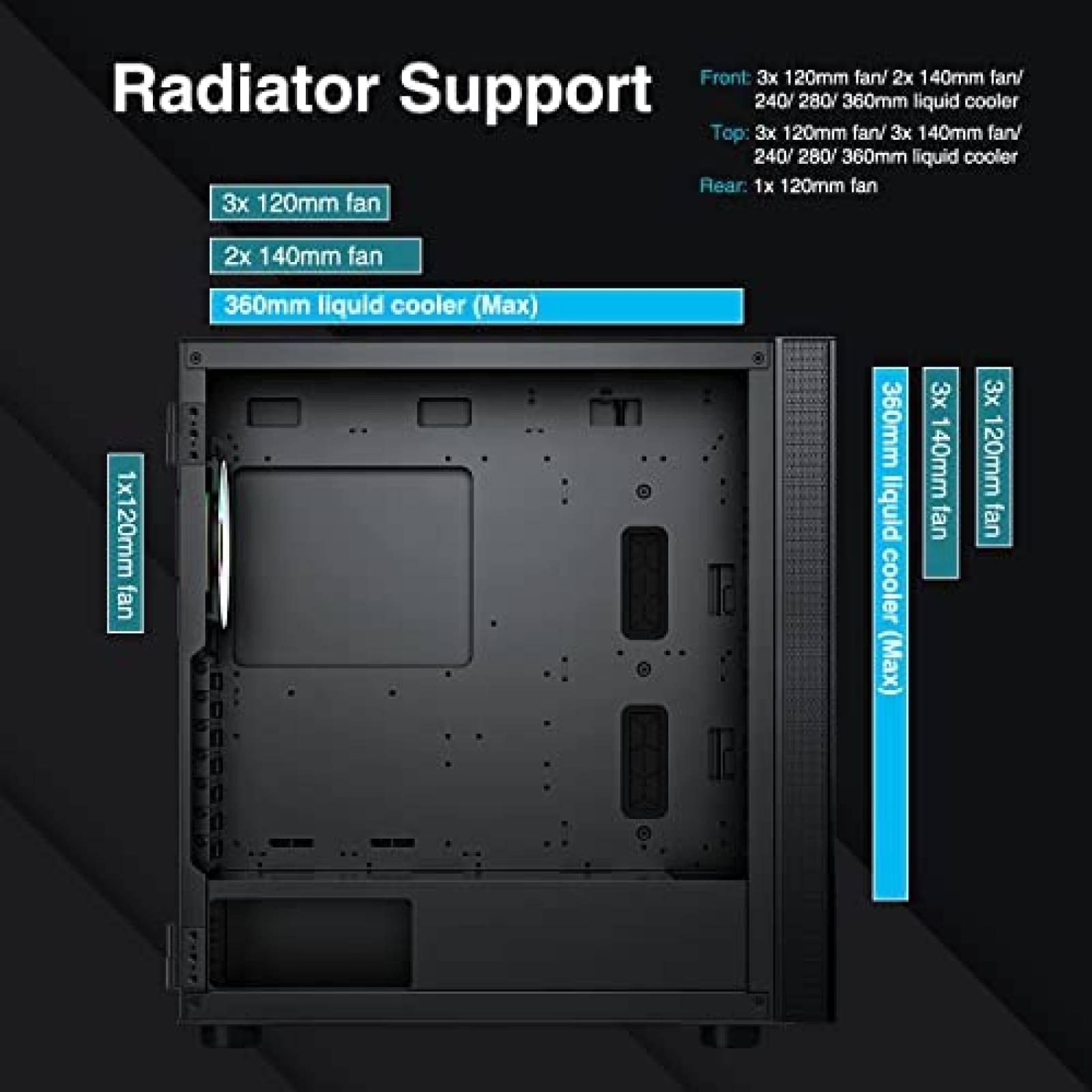 Gabinete PC DARKROCK Resistente Vidrio Templado RGB Negro