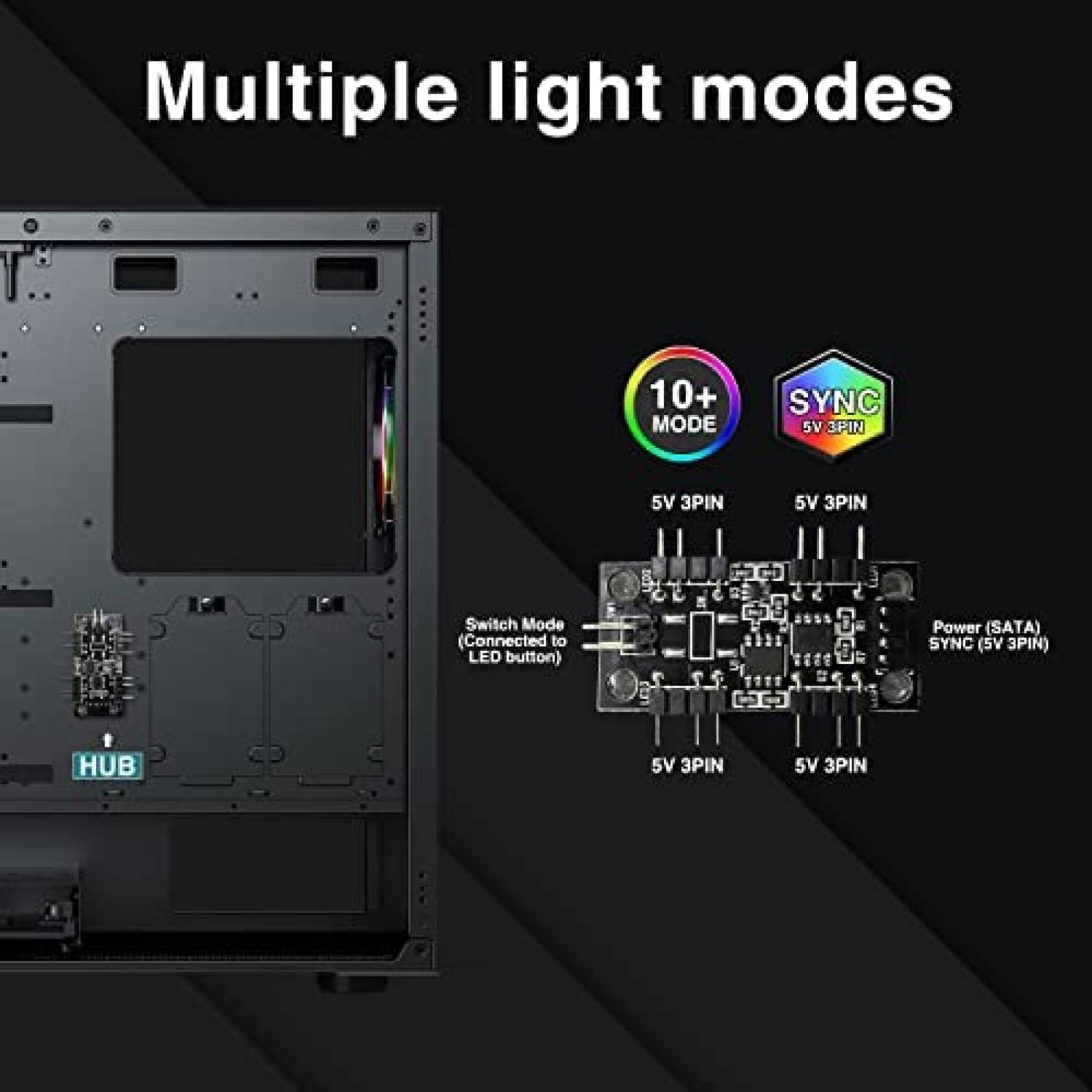 Gabinete PC DARKROCK Resistente Vidrio Templado RGB Negro