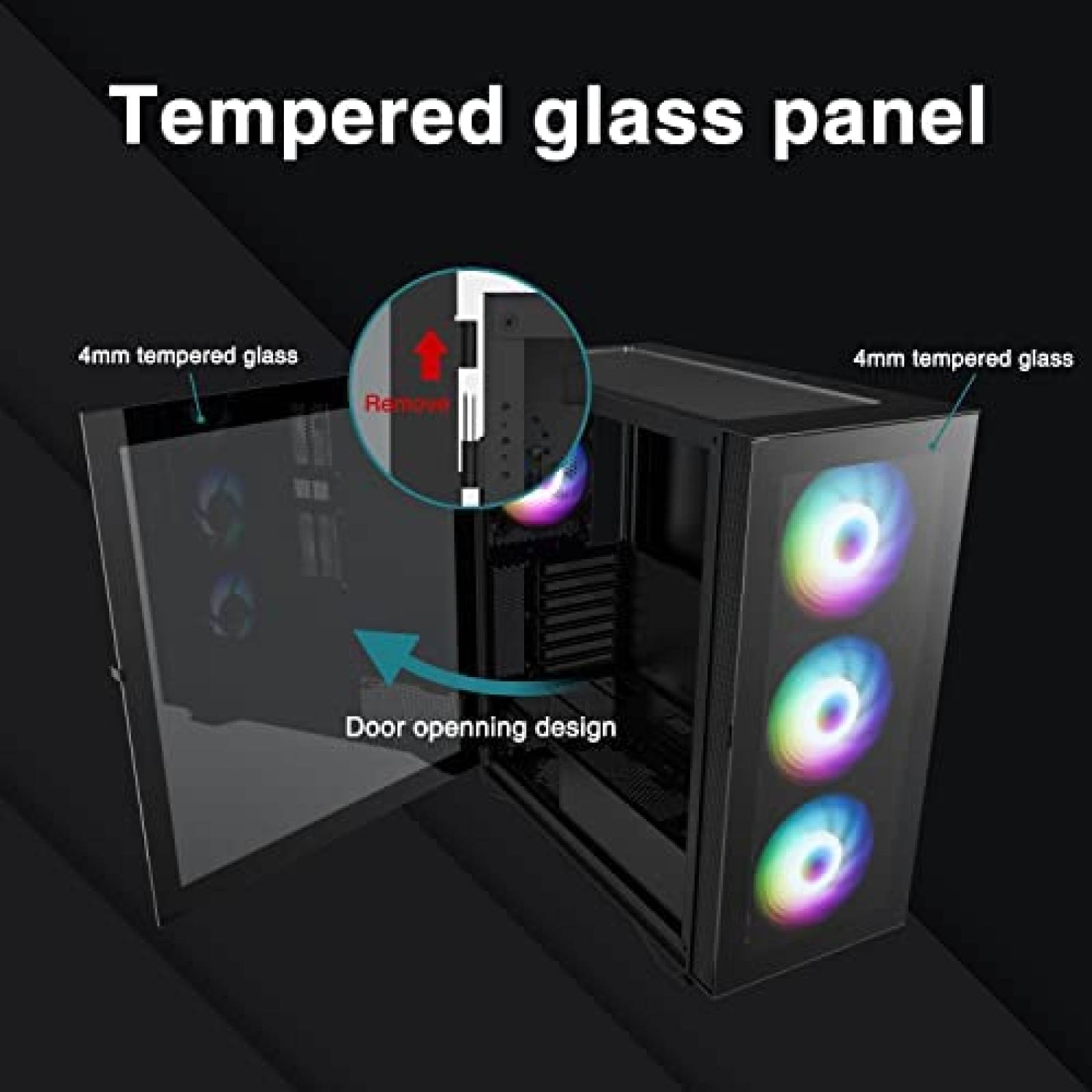 Gabinete PC DARKROCK Resistente Vidrio Templado RGB Negro