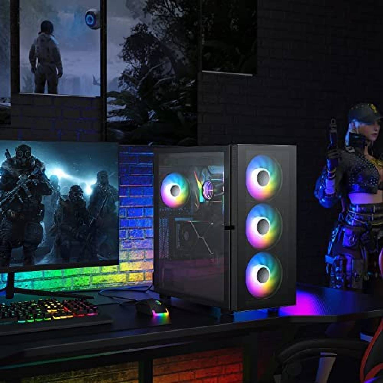 Gabinete PC DARKROCK Resistente Vidrio Templado RGB Negro