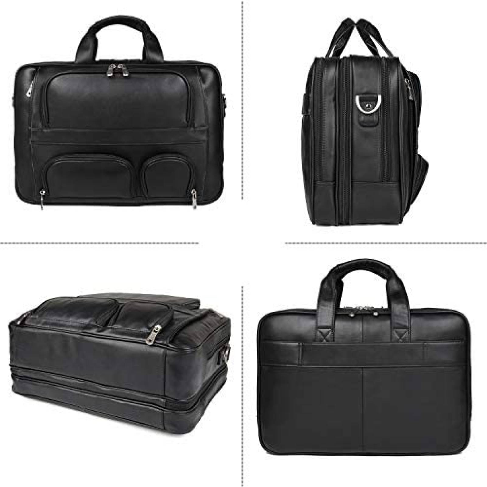 Maletin para Laptop Nappa de Piel hasta 17'' -Negro