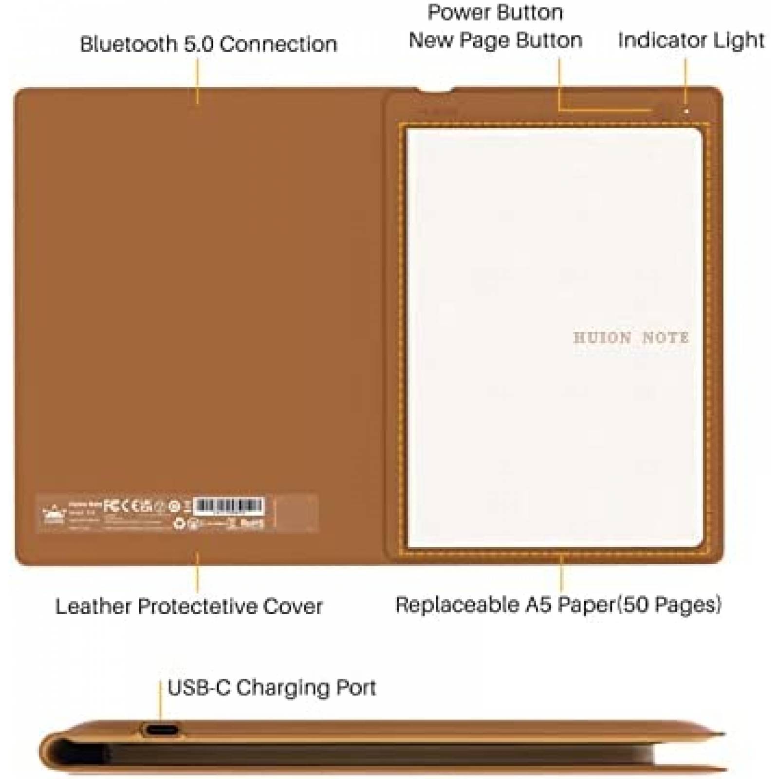 Cuaderno Digital HUION Note Smart Notebook Libreta con Pluma