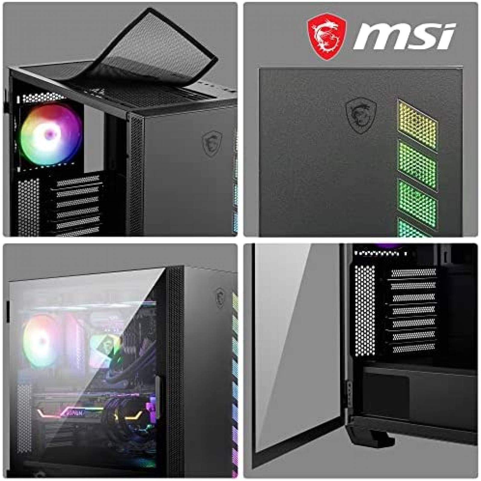 Gabinete PC MSI Resistente Vidrio Templado RGB -Negro