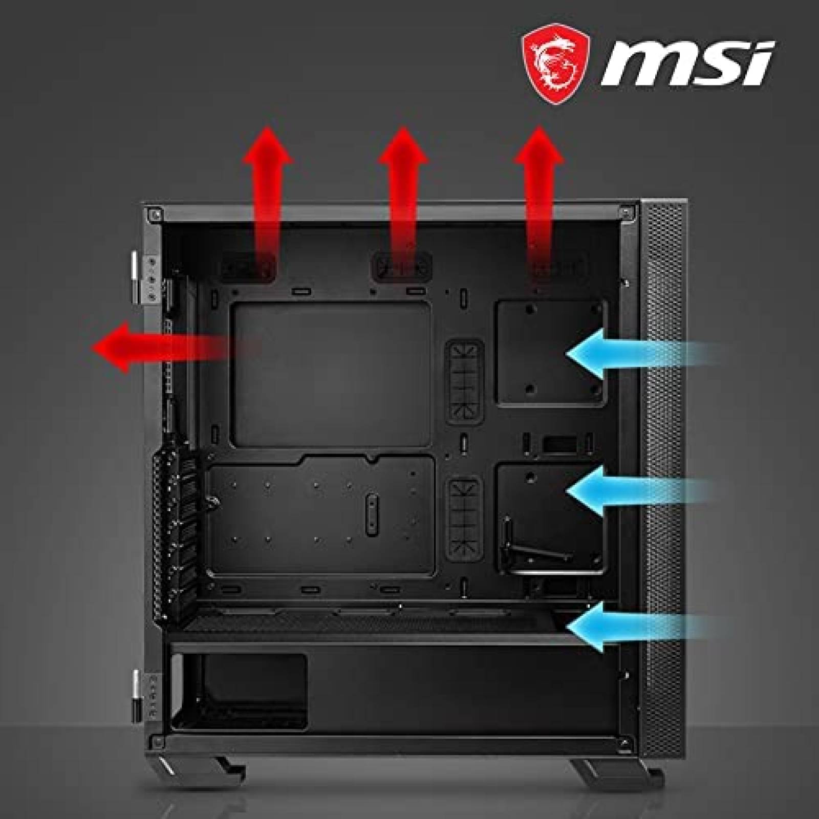Gabinete PC MSI Resistente Vidrio Templado RGB -Negro