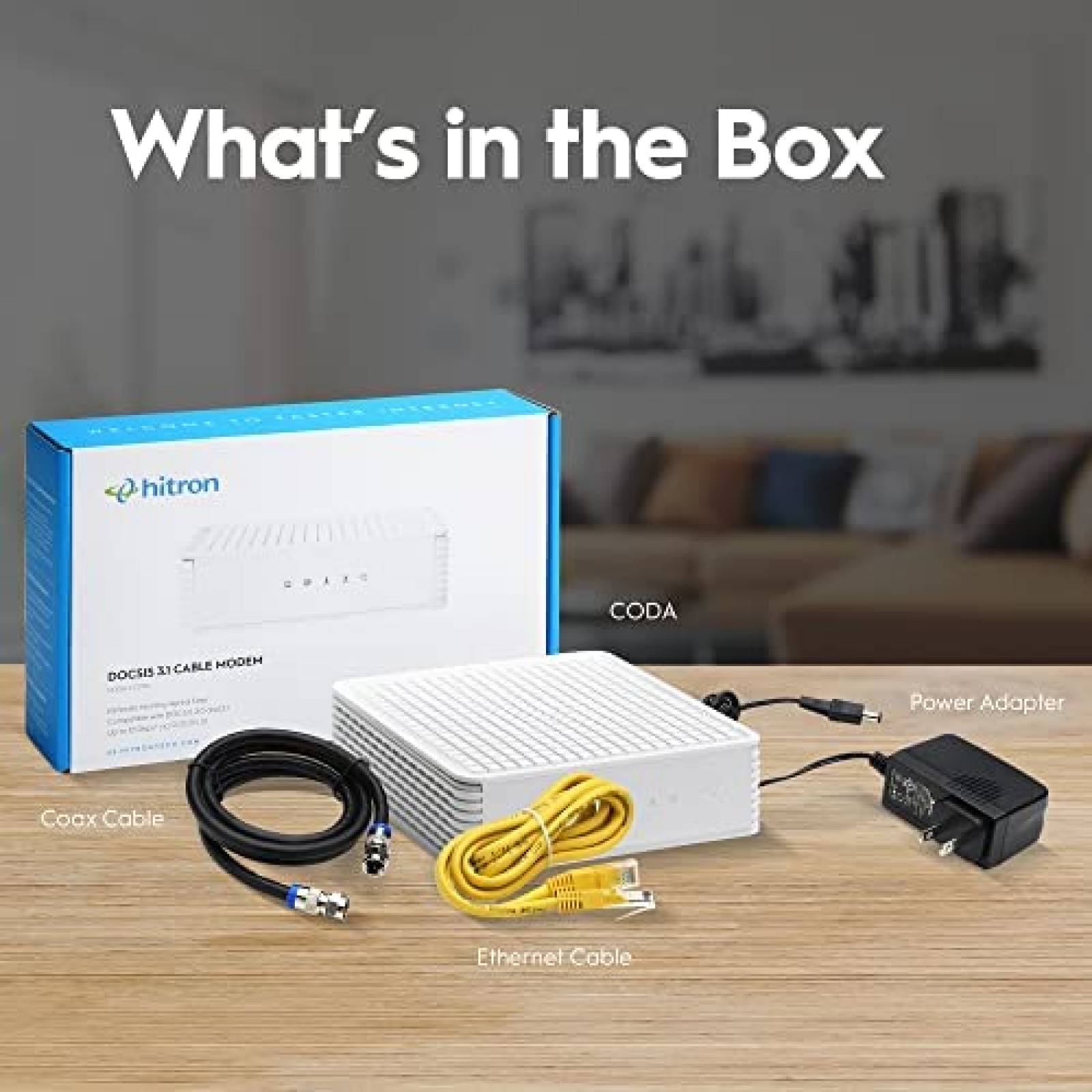 Modem Hitron CODA DOCSIS WiFi Universal 2 Gbps Blanco