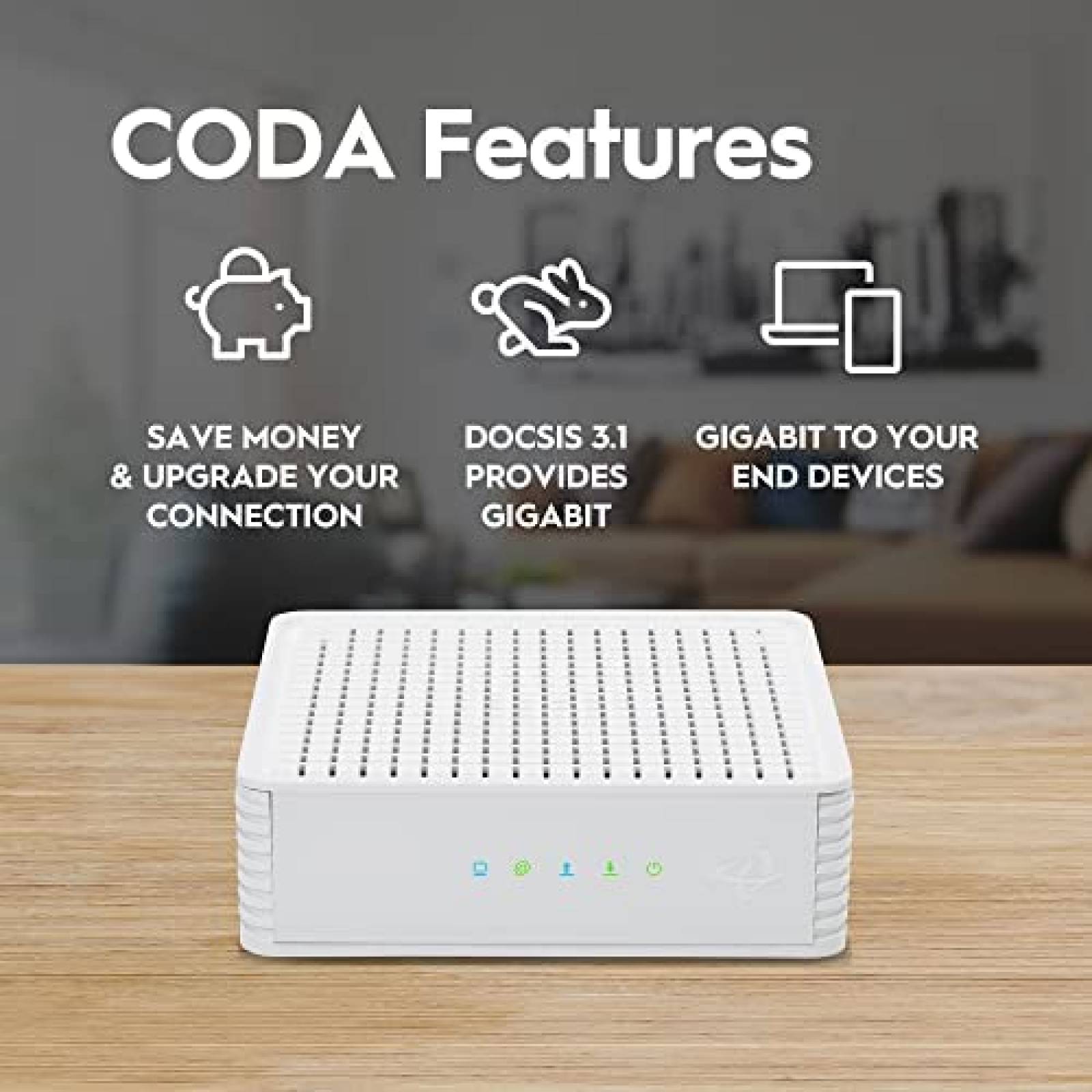 Modem Hitron CODA DOCSIS Wi-Fi Universal 2 Gbps -Blanco