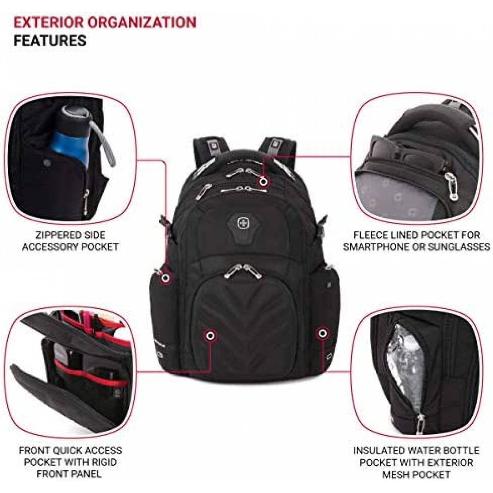 Mochila para Laptop SwissGear Grande 15" Resistene -Negro