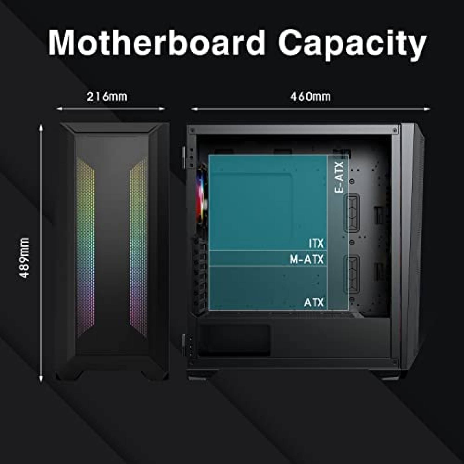 Gabinete PC DARKROCK Resistente Vidrio Templado RGB -Negro