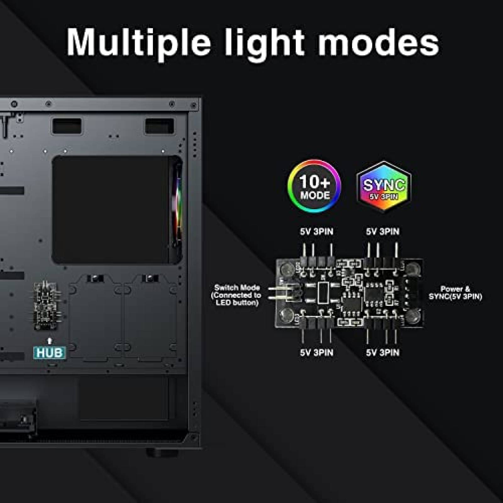 Gabinete PC DARKROCK Resistente Vidrio Templado RGB -Negro