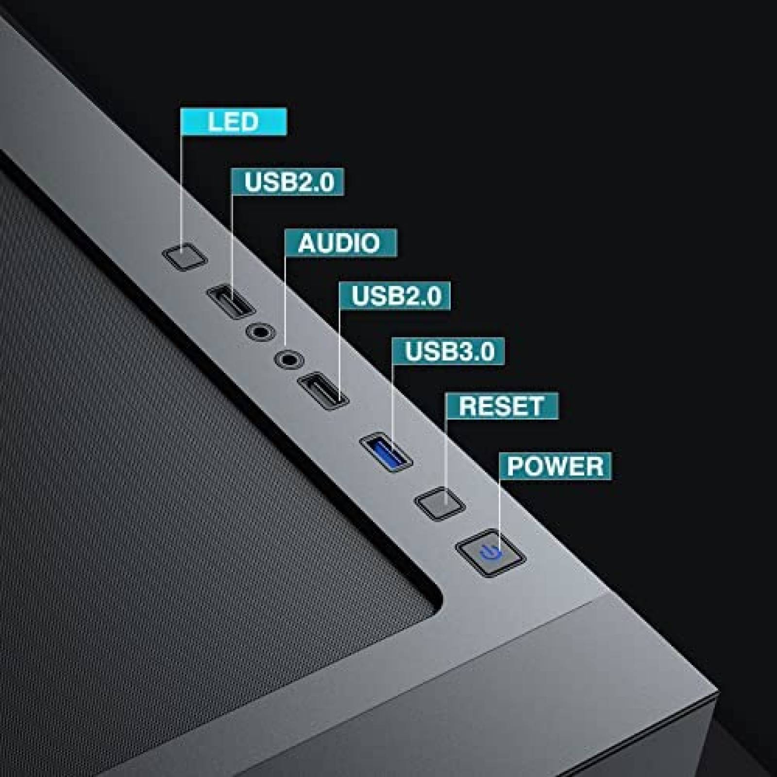 Gabinete PC DARKROCK Resistente Vidrio Templado RGB -Negro