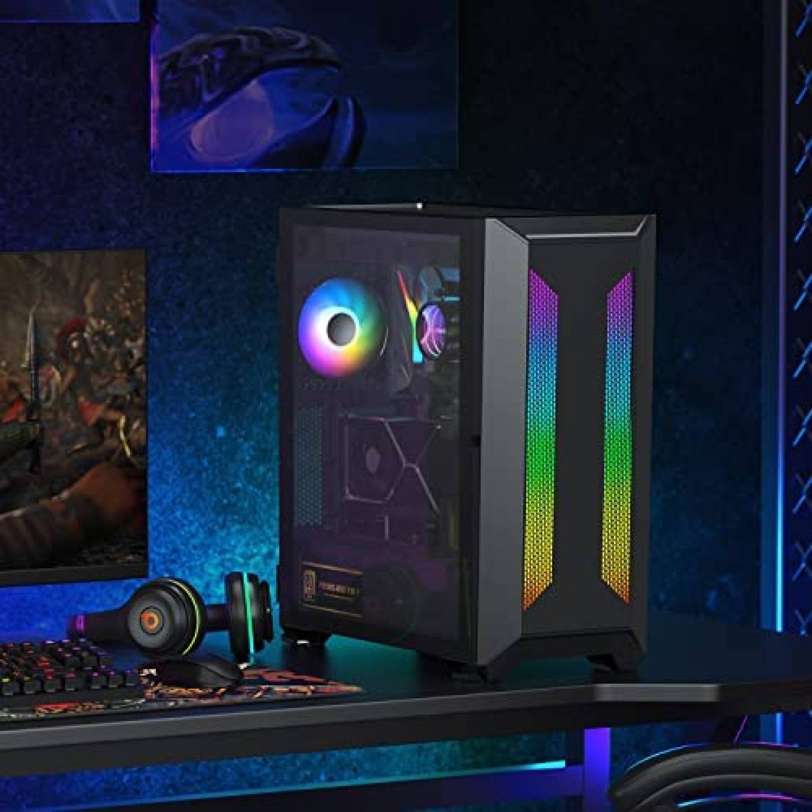 Gabinete PC DARKROCK Resistente Vidrio Templado RGB -Negro