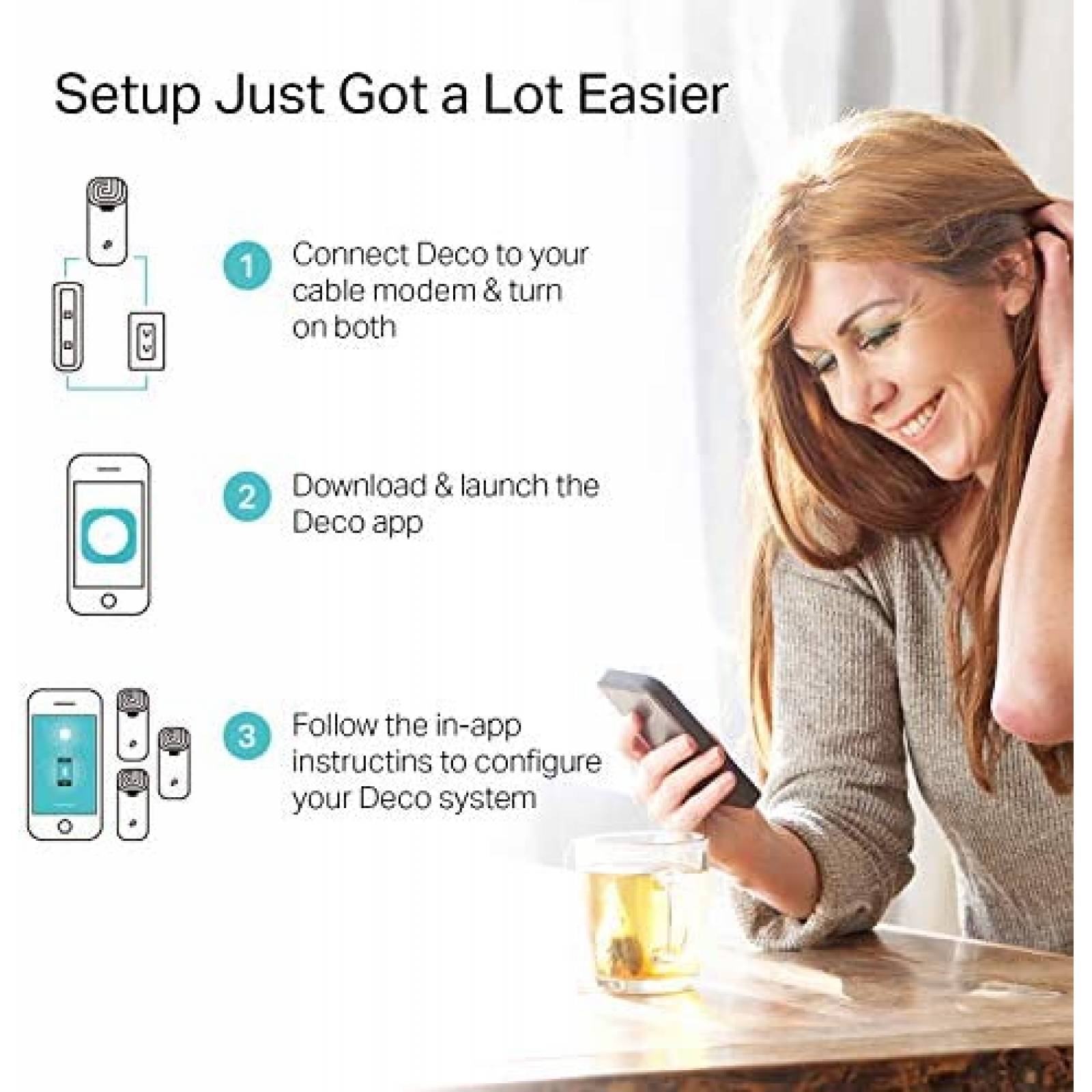 Sistema Mesh TP-Link Deco S4 WiFi Puertos Gigabit 3 pz -Bco