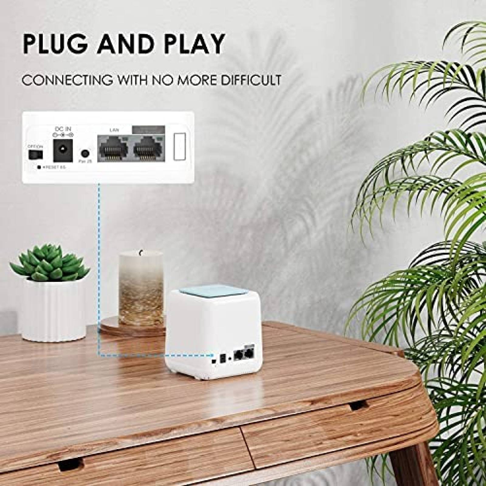 Sistema Mesh Wifi WAVLINK AC1200 3 Pzs Banda Dual -Blanco