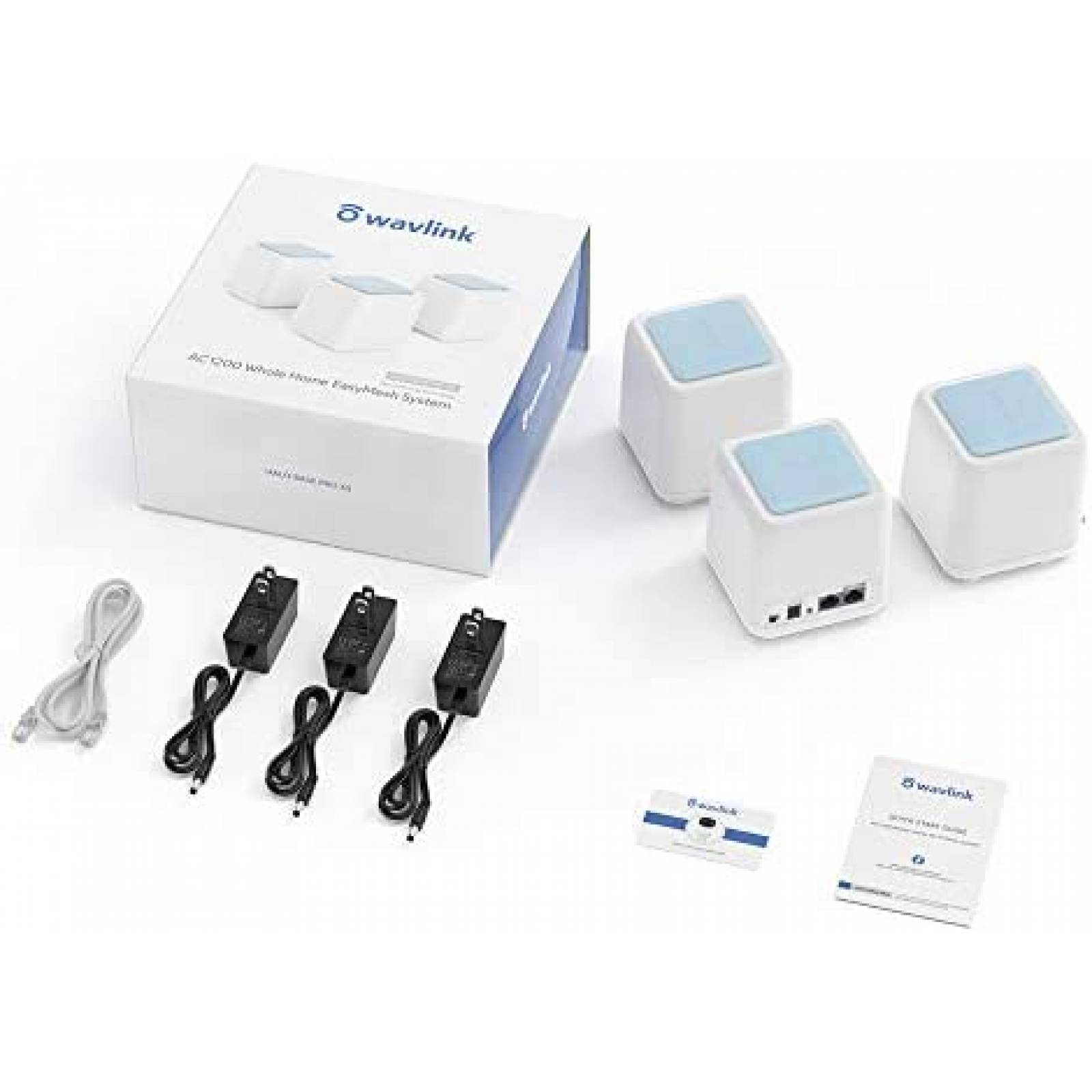 Sistema Mesh Wifi WAVLINK AC1200 3 Pzs Banda Dual -Blanco