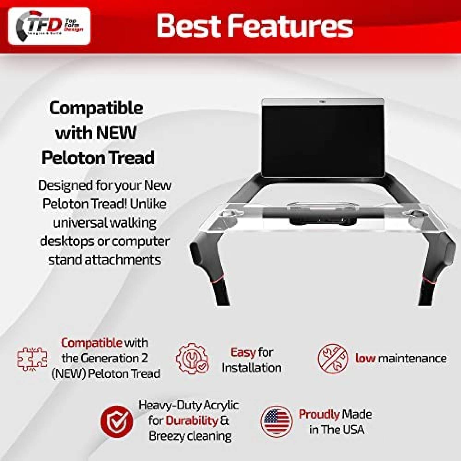 Mesa para Laptop TFD 2 para Caminadora Acrilico Transparente
