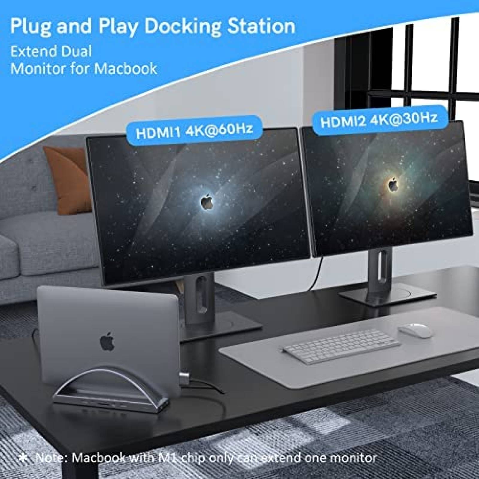 Docking Station USB-C Artist Unknown Para MacBook Pro -Plata