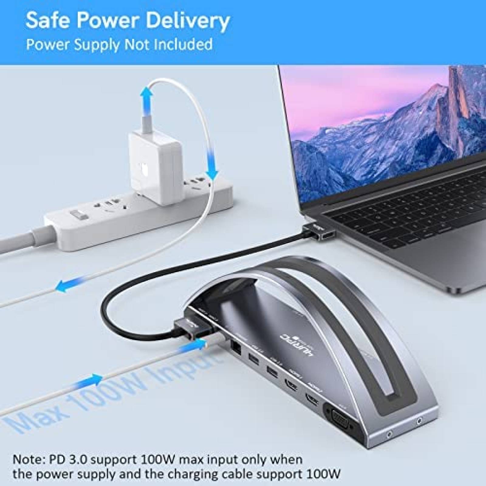 Docking Station USB-C Artist Unknown Para MacBook Pro -Plata