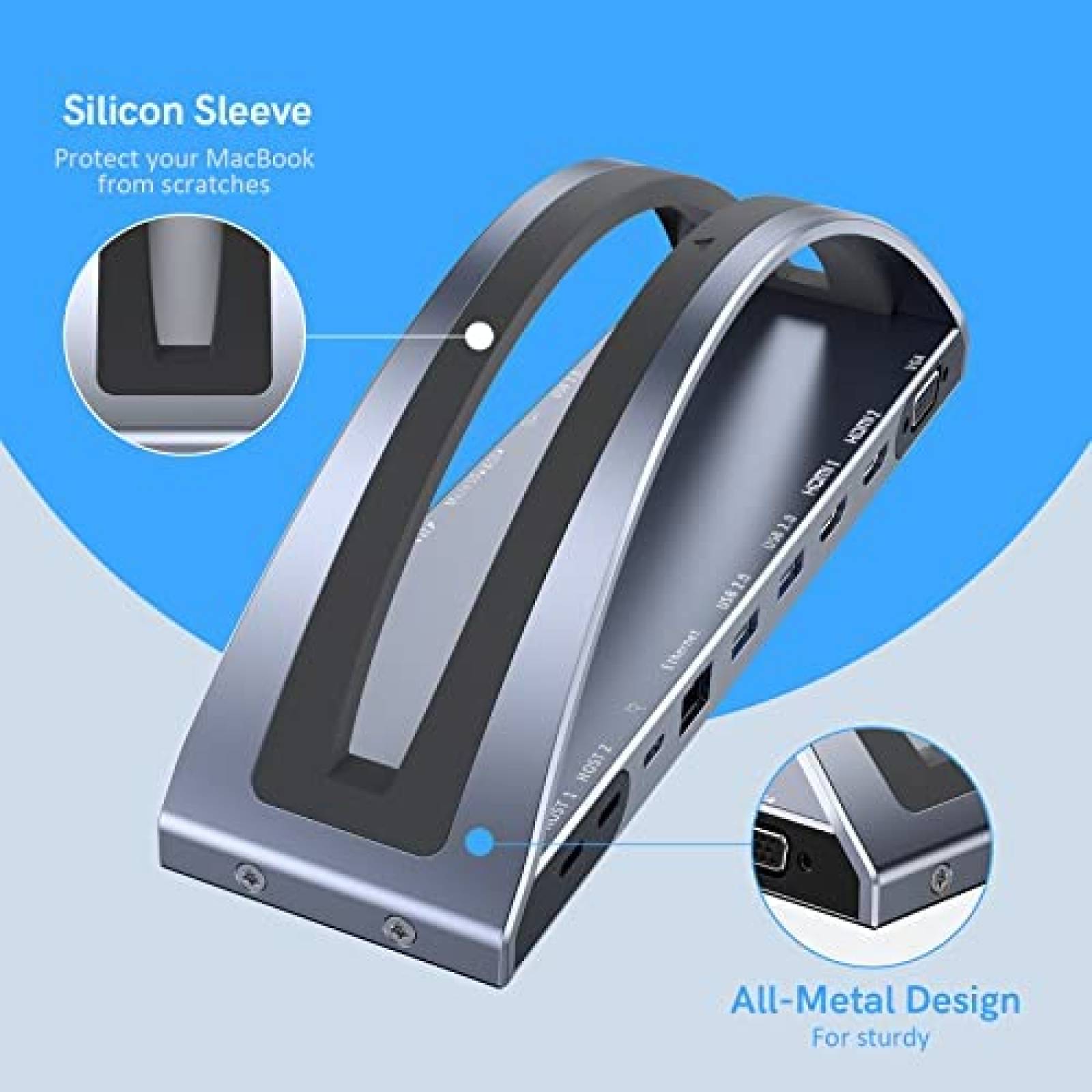 Docking Station USB-C Artist Unknown Para MacBook Pro -Plata