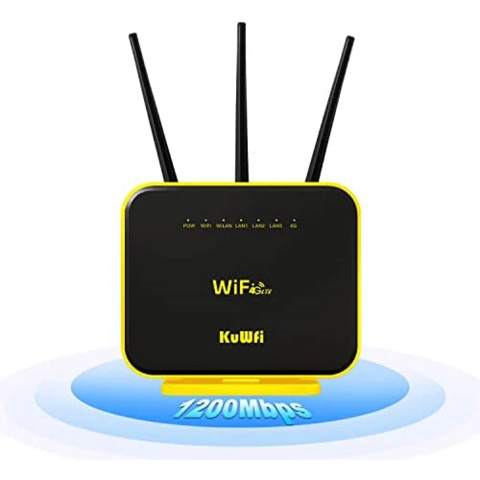 Router Kuwfi KF-C900-L Dual-band WiFi 5GHz 4G -Negro