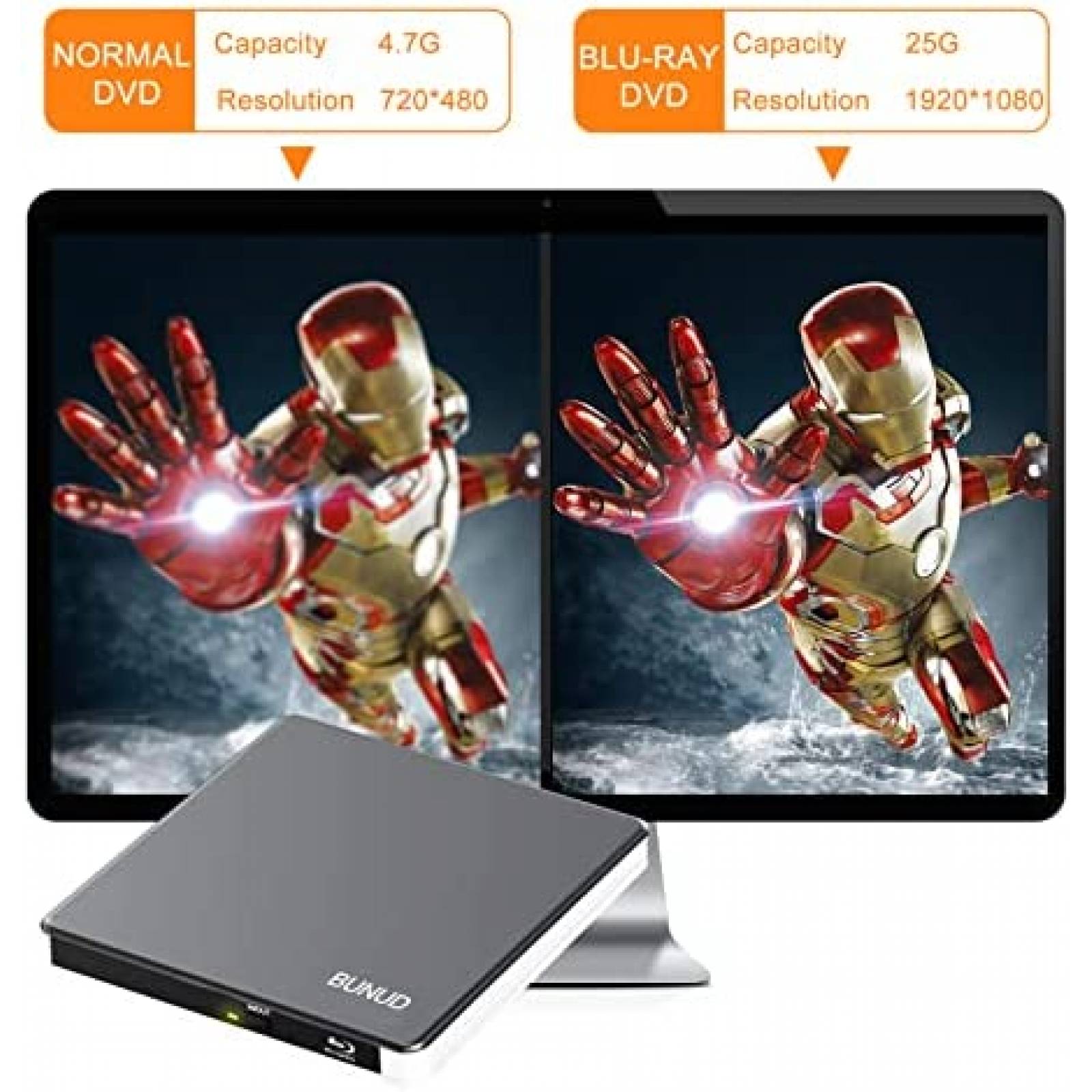Unidad de Bluray Externa Homeyuan BUNUD USB 3.0 Tipo C