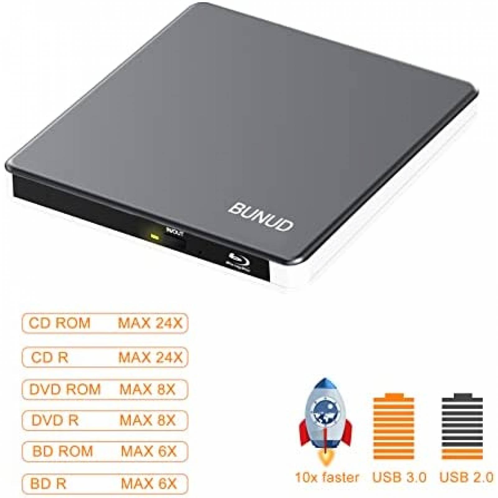 Unidad de Bluray Externa Homeyuan BUNUD USB 3.0 Tipo C