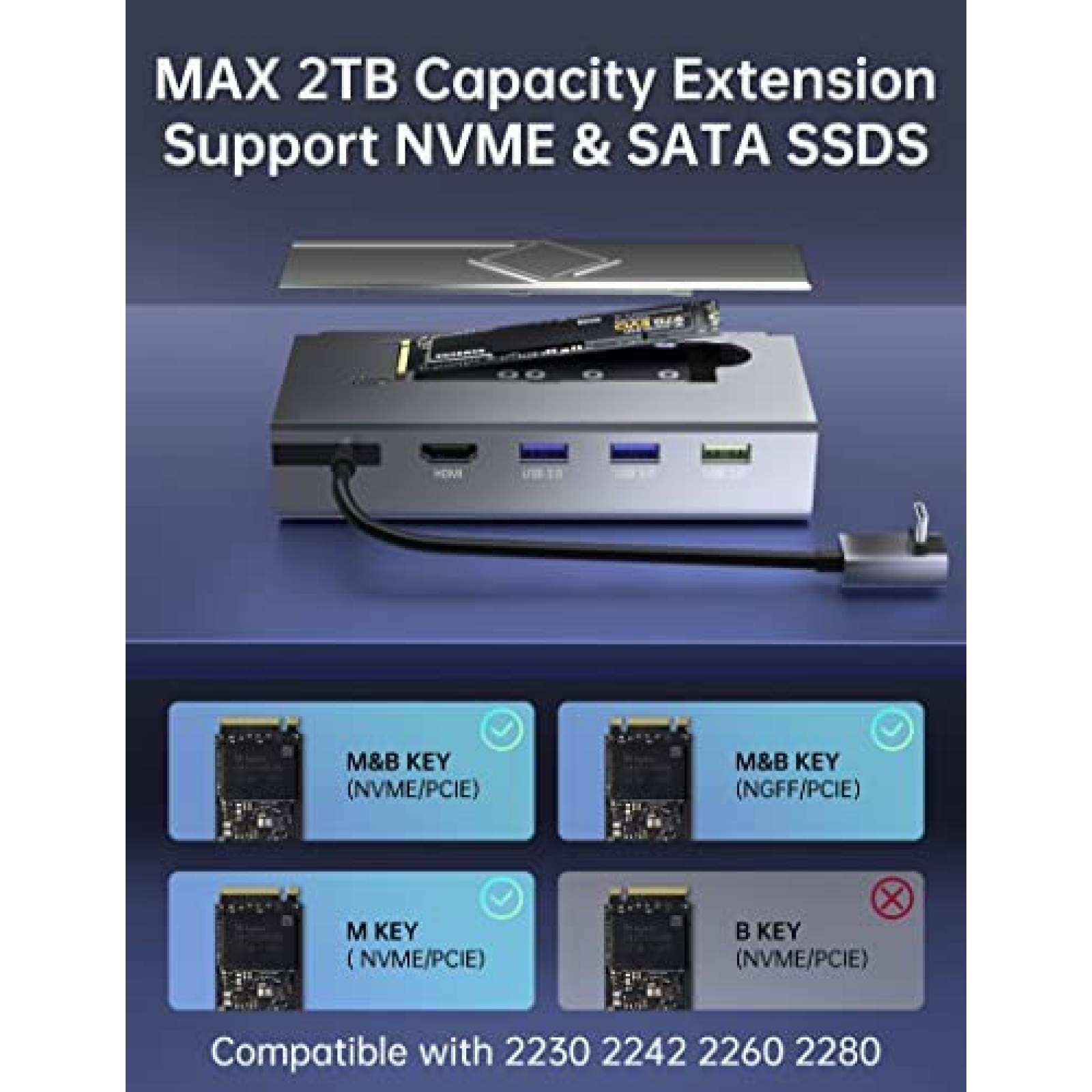 Docking Station UPTOHIGH Steam Deck Dock M.2 Caja SSD -G