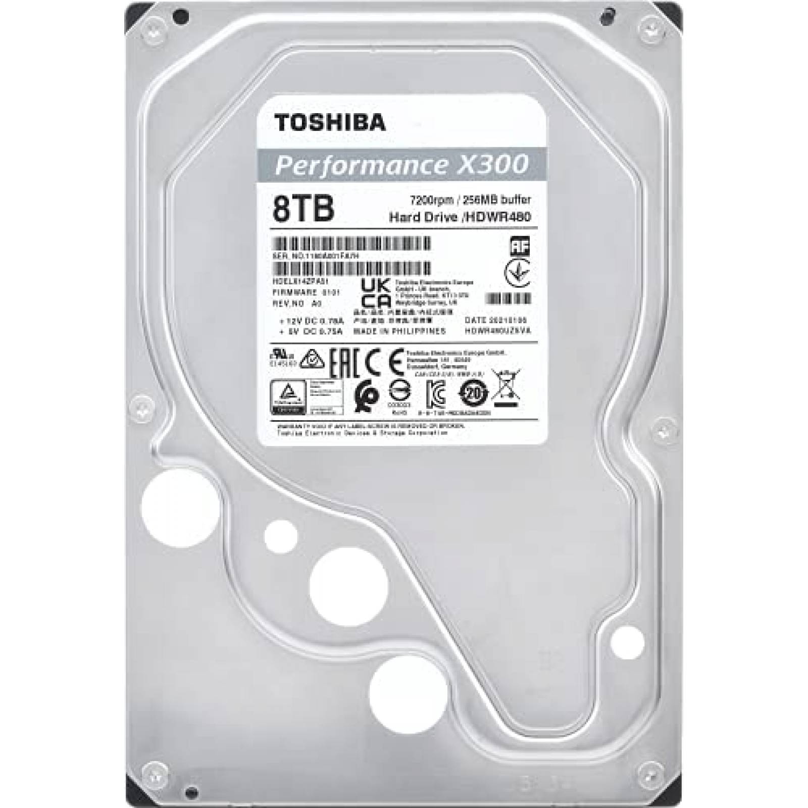 Disco Duro Interno Toshiba X300 8TB SATA 6GB/s 7200 RPM Gris