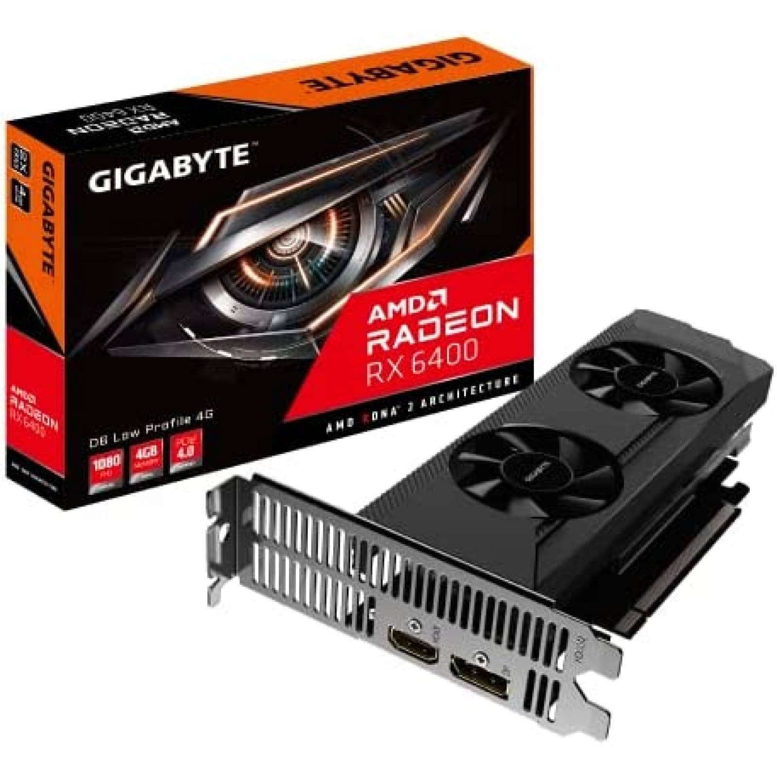 Tarjeta Grafica Gigabyte Radeon RX 6400 4GB GDDR6 -Negro