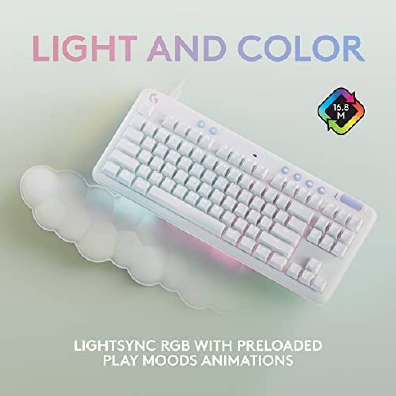 Teclado LOGITECH Mecanico Ergonomico Retroiluminado -Blanco