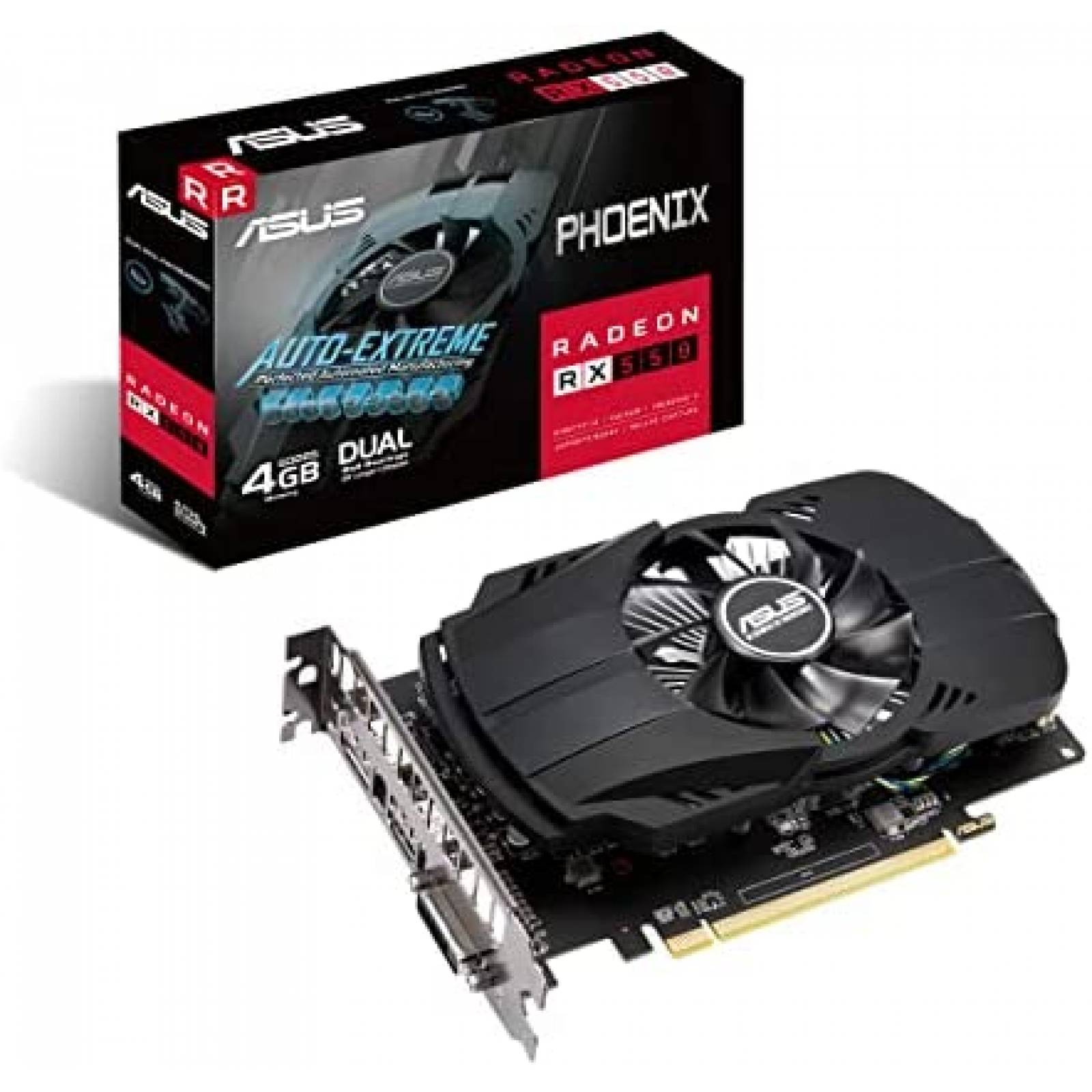 Tarjeta Grafica ASUS AMD Radeon RX 550 4GB GDDR5 -Negro