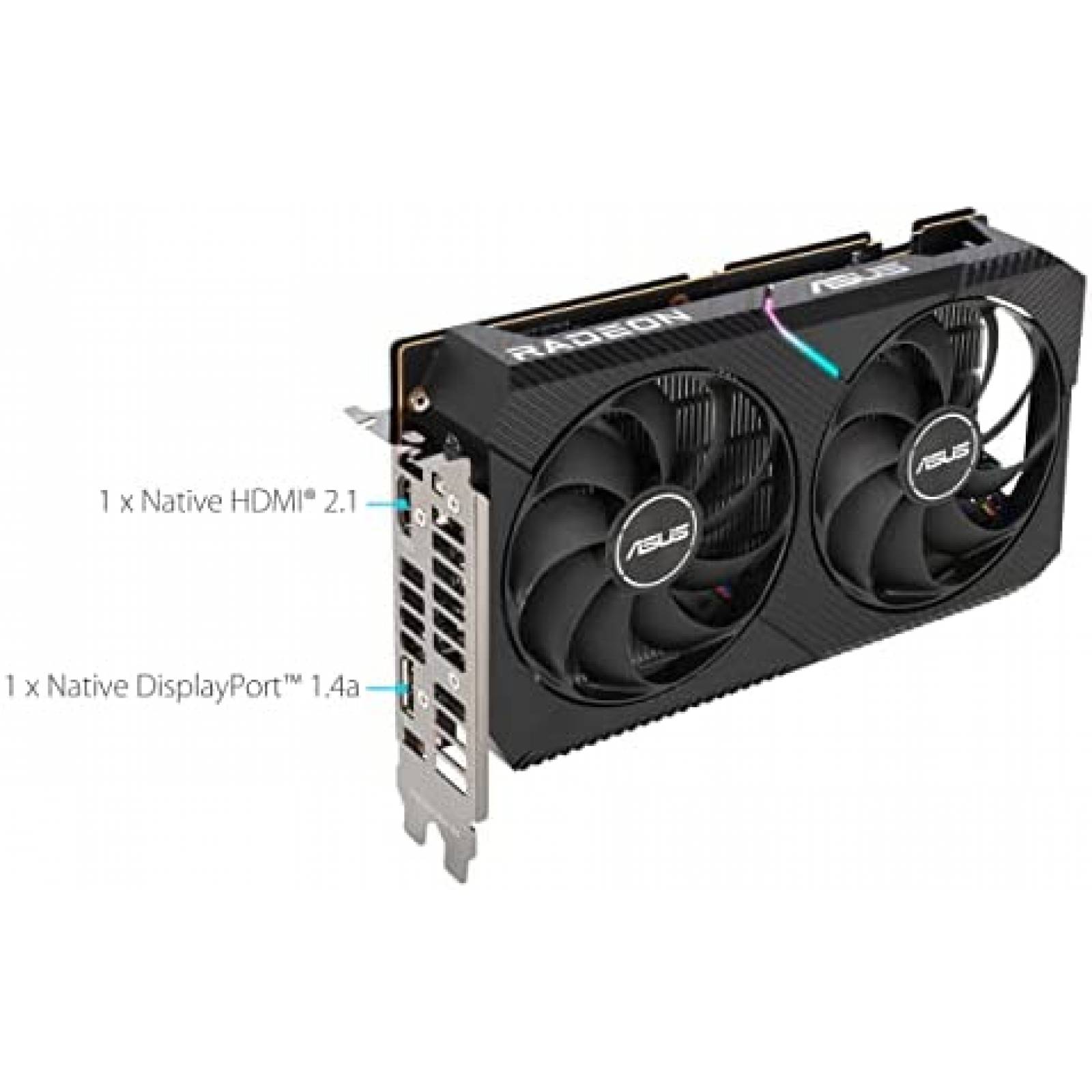 Tarjeta Grafica ASUS AMD Radeon RX 6400 4GB GDDR6 -Negro