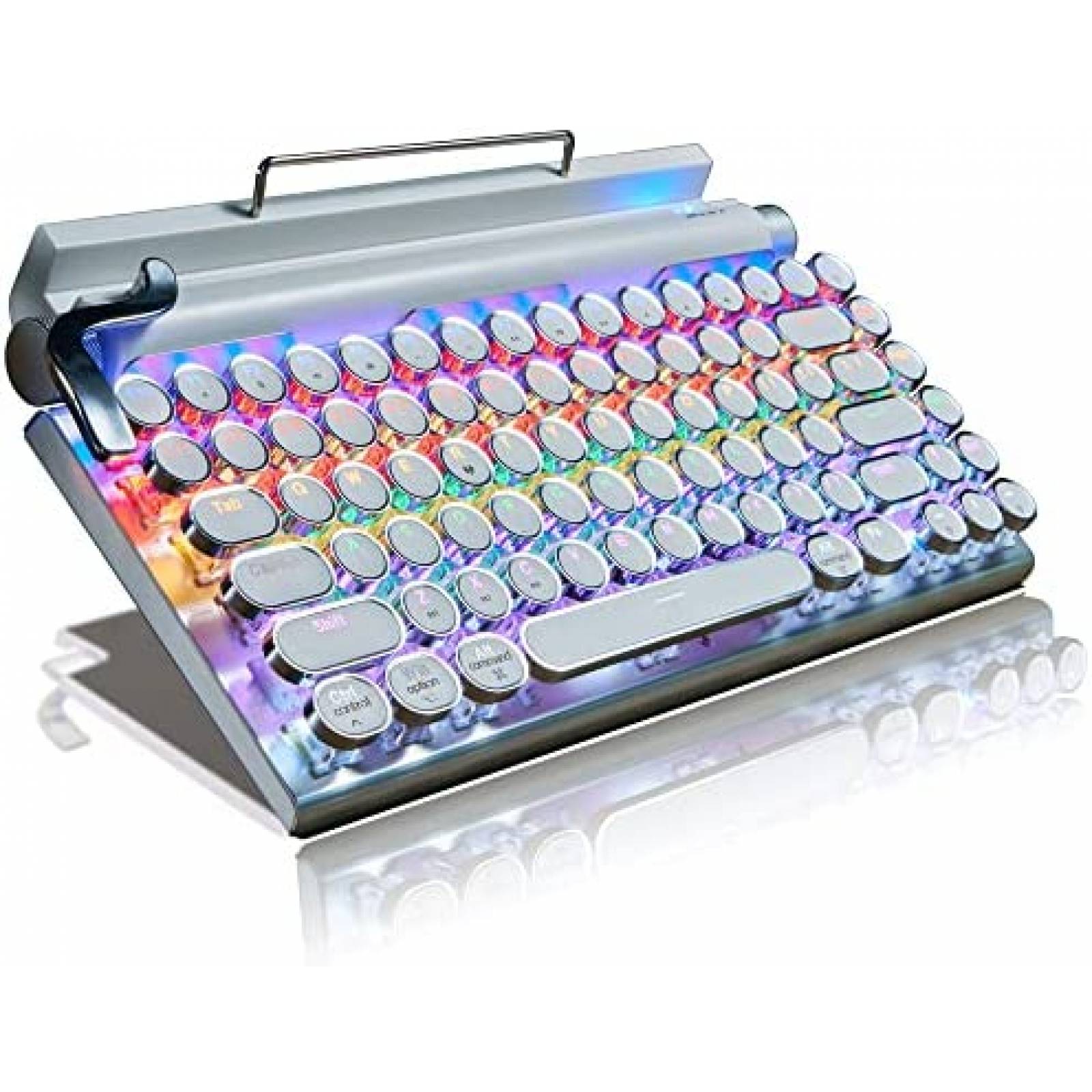 Teclado 7KEYS Mecanico Ergonomico Retroiluminado -Blanco