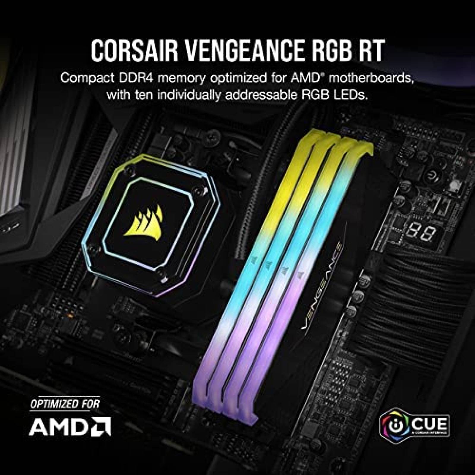 Kit de 4 Memorias RAM Corsair RGB 4x16GB DDR4 -Negro