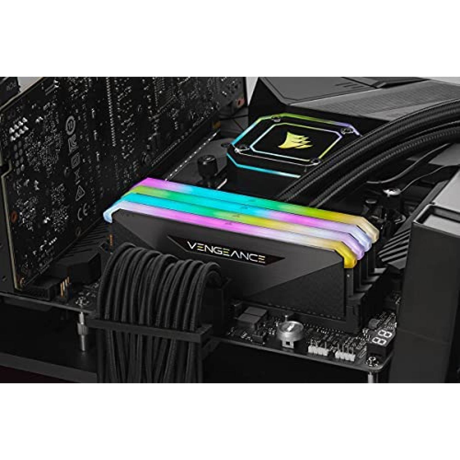 Kit de 4 Memorias RAM Corsair RGB 4x16GB DDR4 -Negro