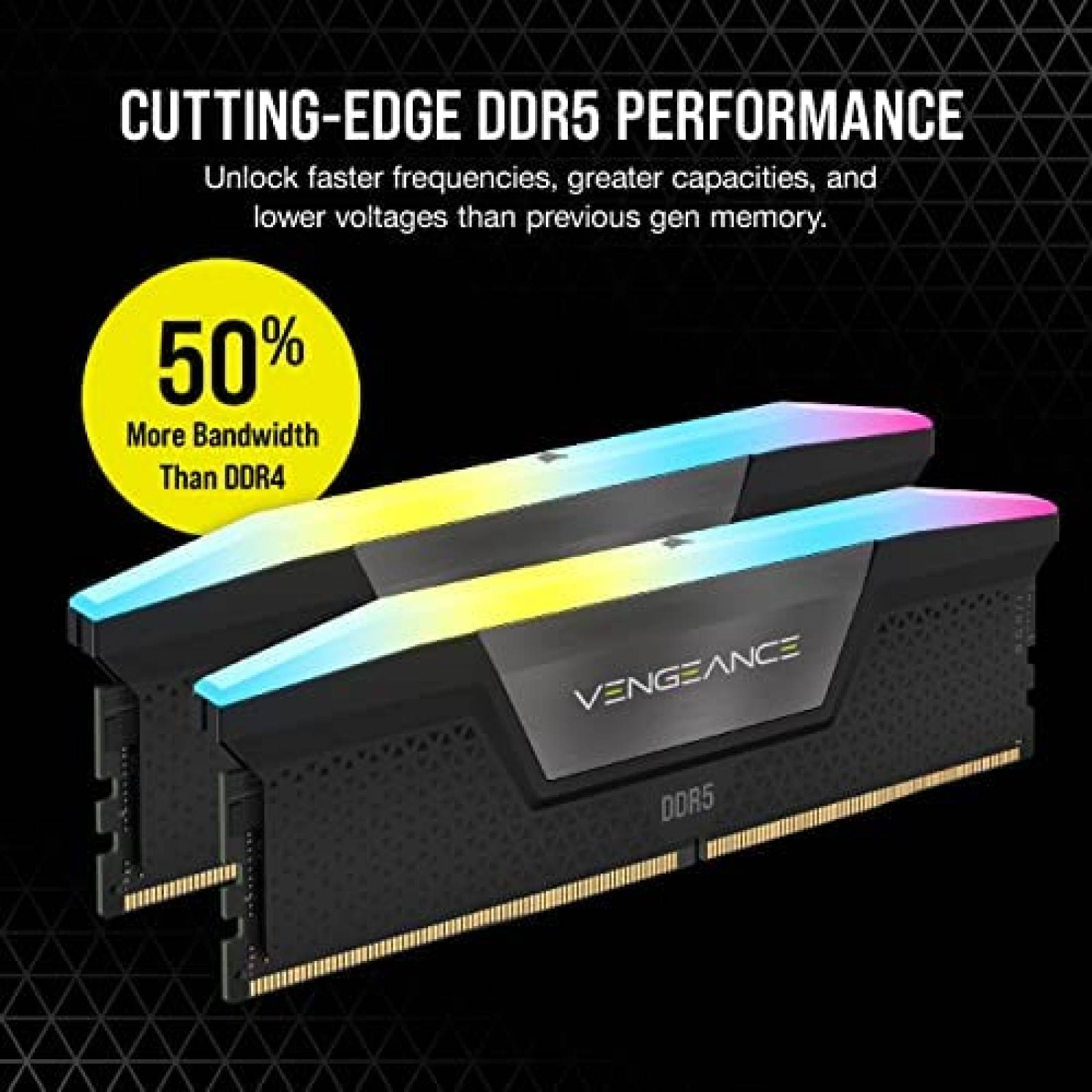 Kit de 2 Memoria RAM Corsair Vengeance RGB 2x16GB -Negro