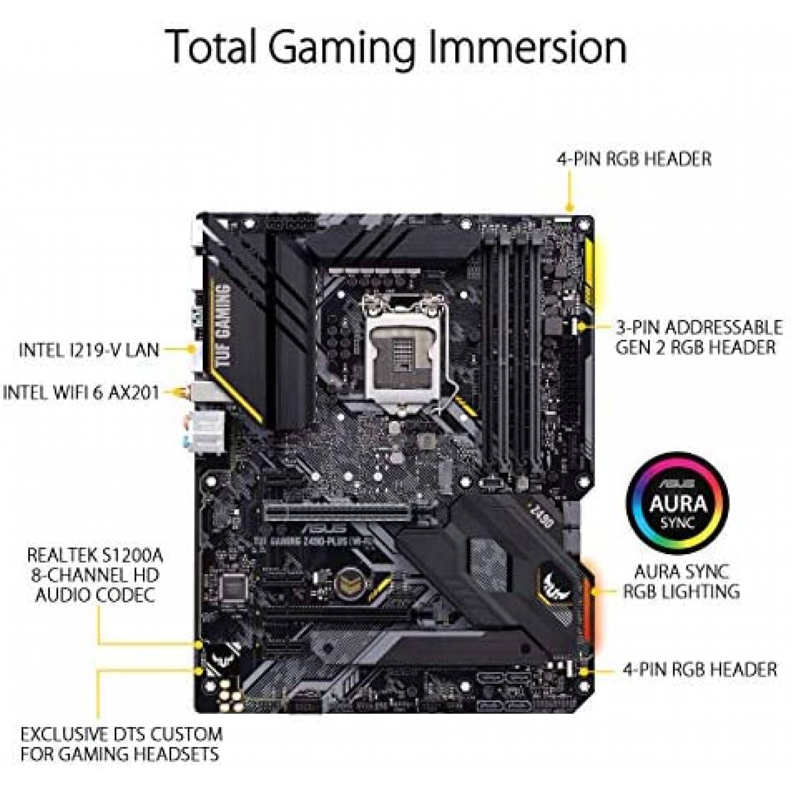 Tarjeta Madre Asus TUF Gaming Z490-Plus LGA 1200 -Negro
