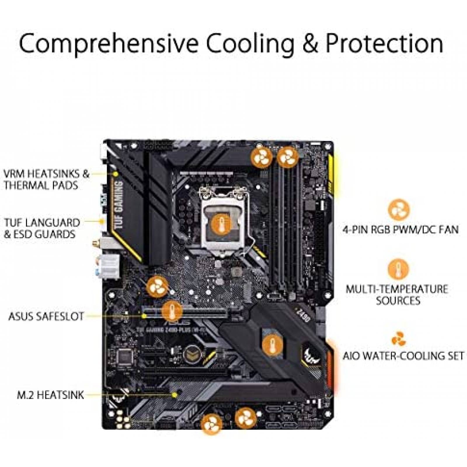 Tarjeta Madre Asus TUF Gaming Z490-Plus LGA 1200 -Negro