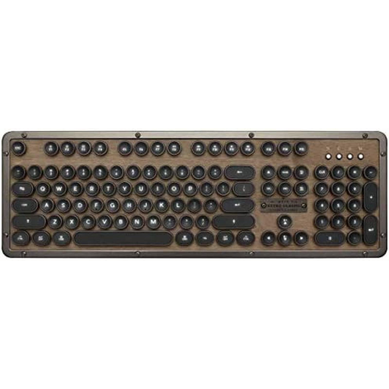 Teclado Retro AZIO Bluetooth Mecanico Ergonomico -Cafe