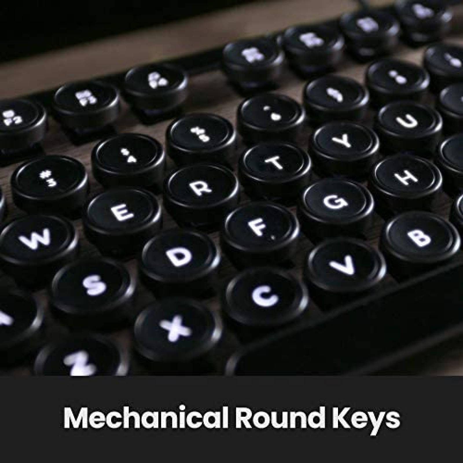 Teclado Retro AZIO Bluetooth Mecanico Ergonomico -Cafe