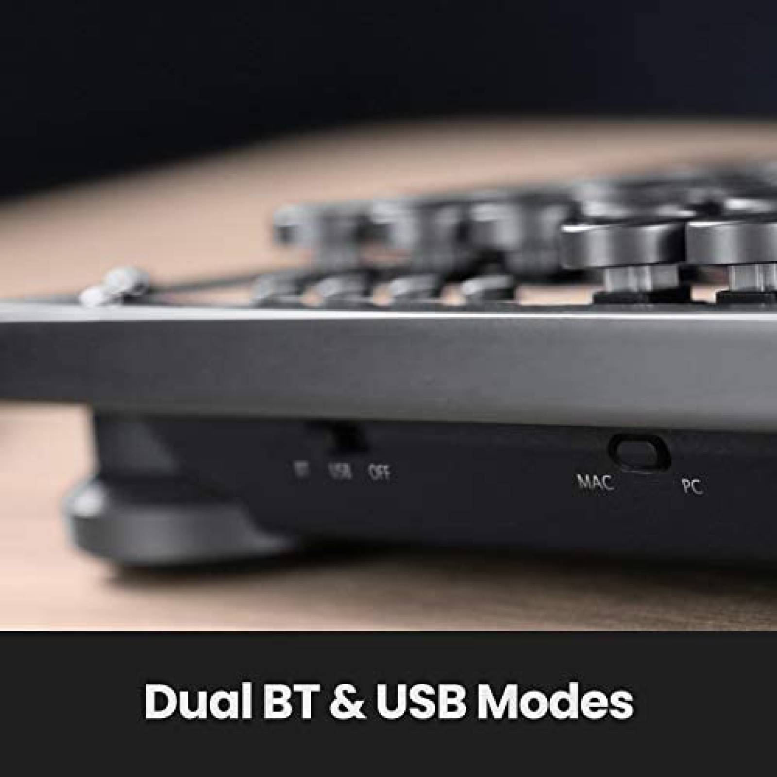 Teclado Retro AZIO Bluetooth Mecanico Ergonomico -Cafe