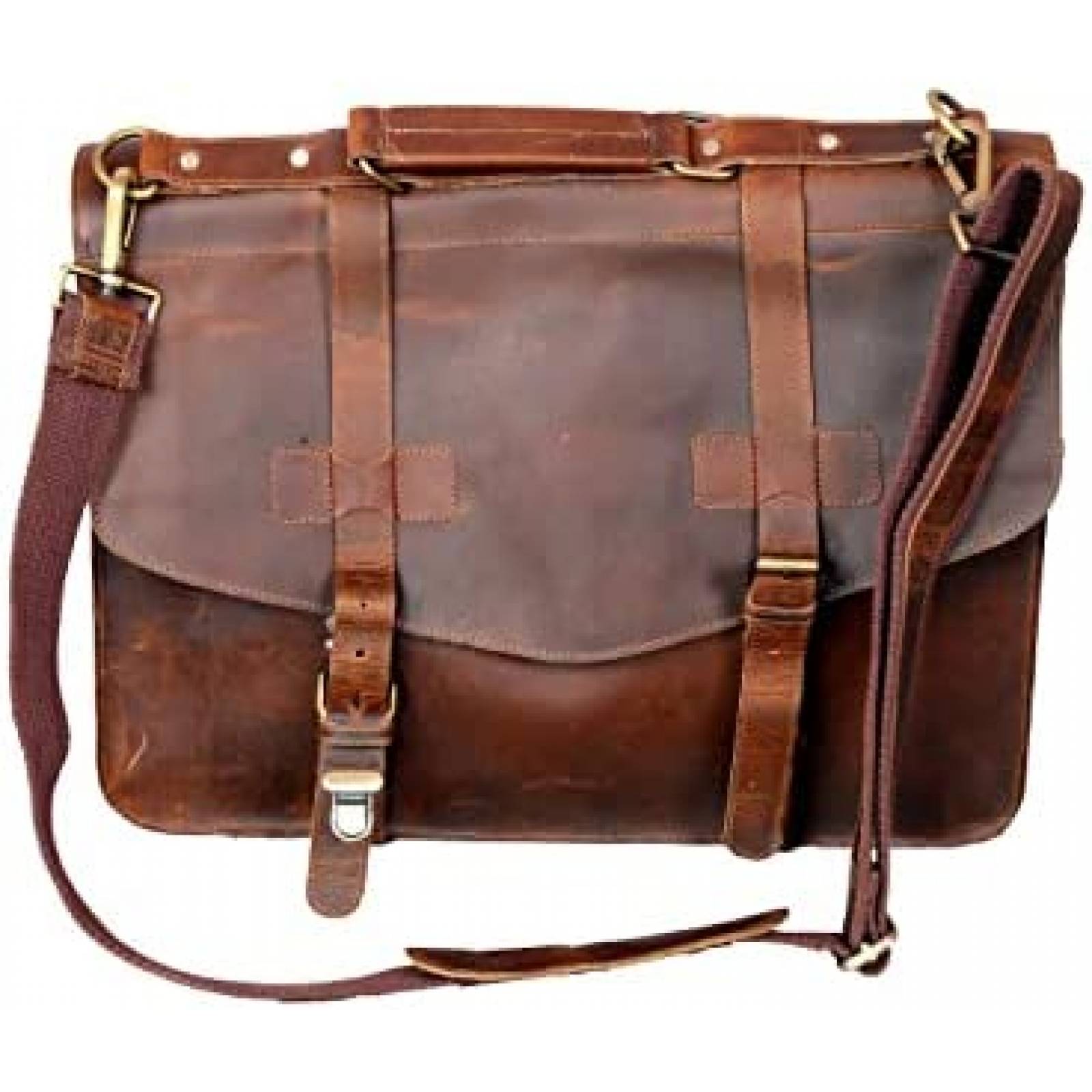 Maletin ADHART De Cuero Para Hombre Laptop 16'' -Cafe