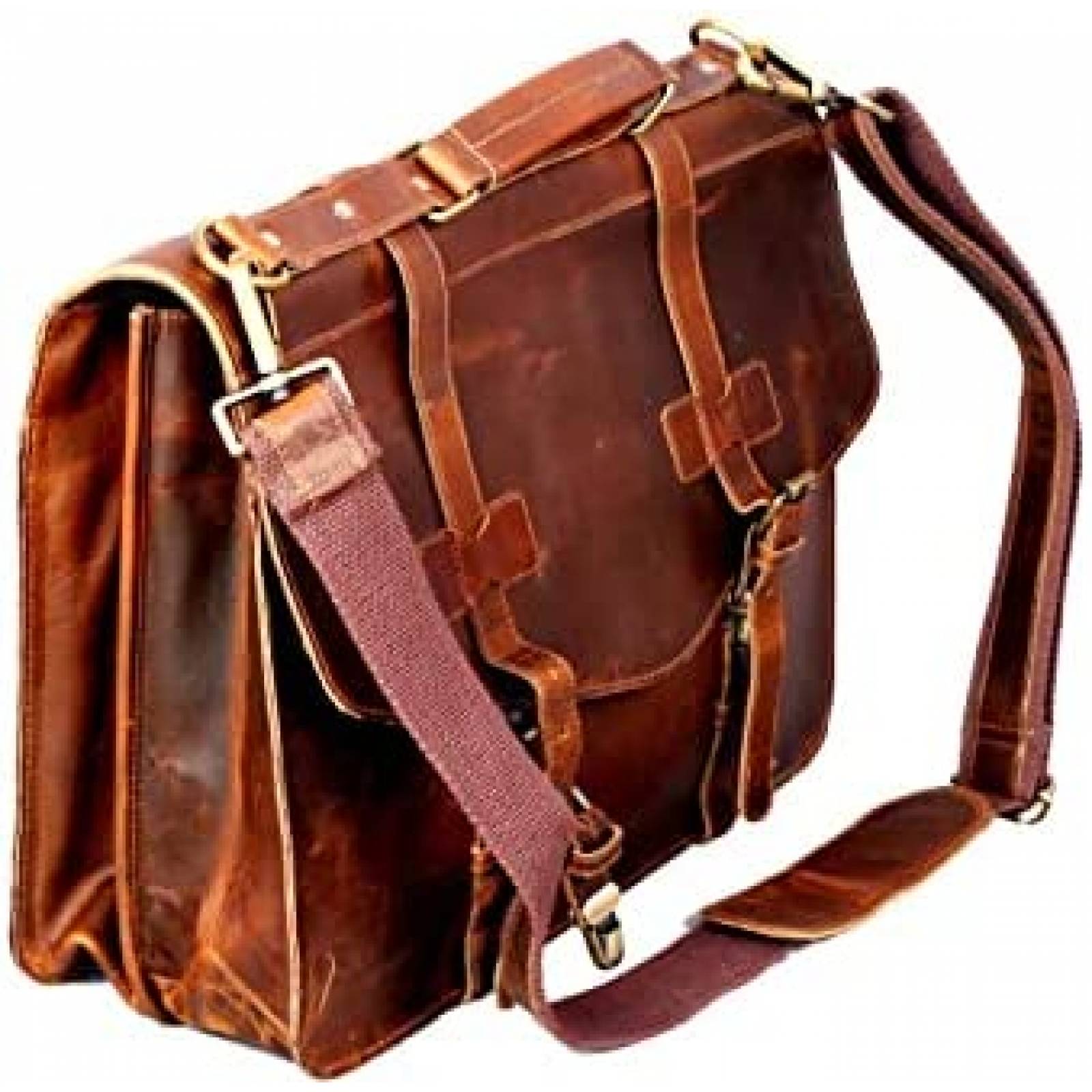 Maletin ADHART De Cuero Para Hombre Laptop 16'' -Cafe