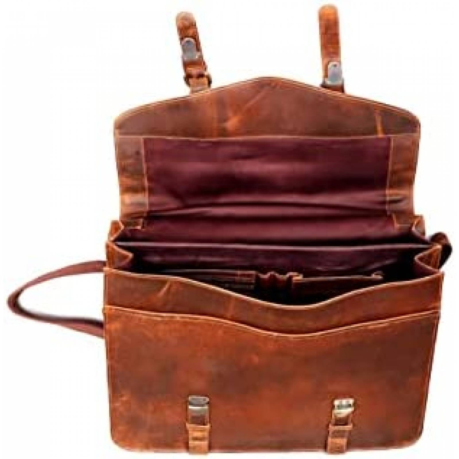 Maletin ADHART De Cuero Para Hombre Laptop 16'' -Cafe