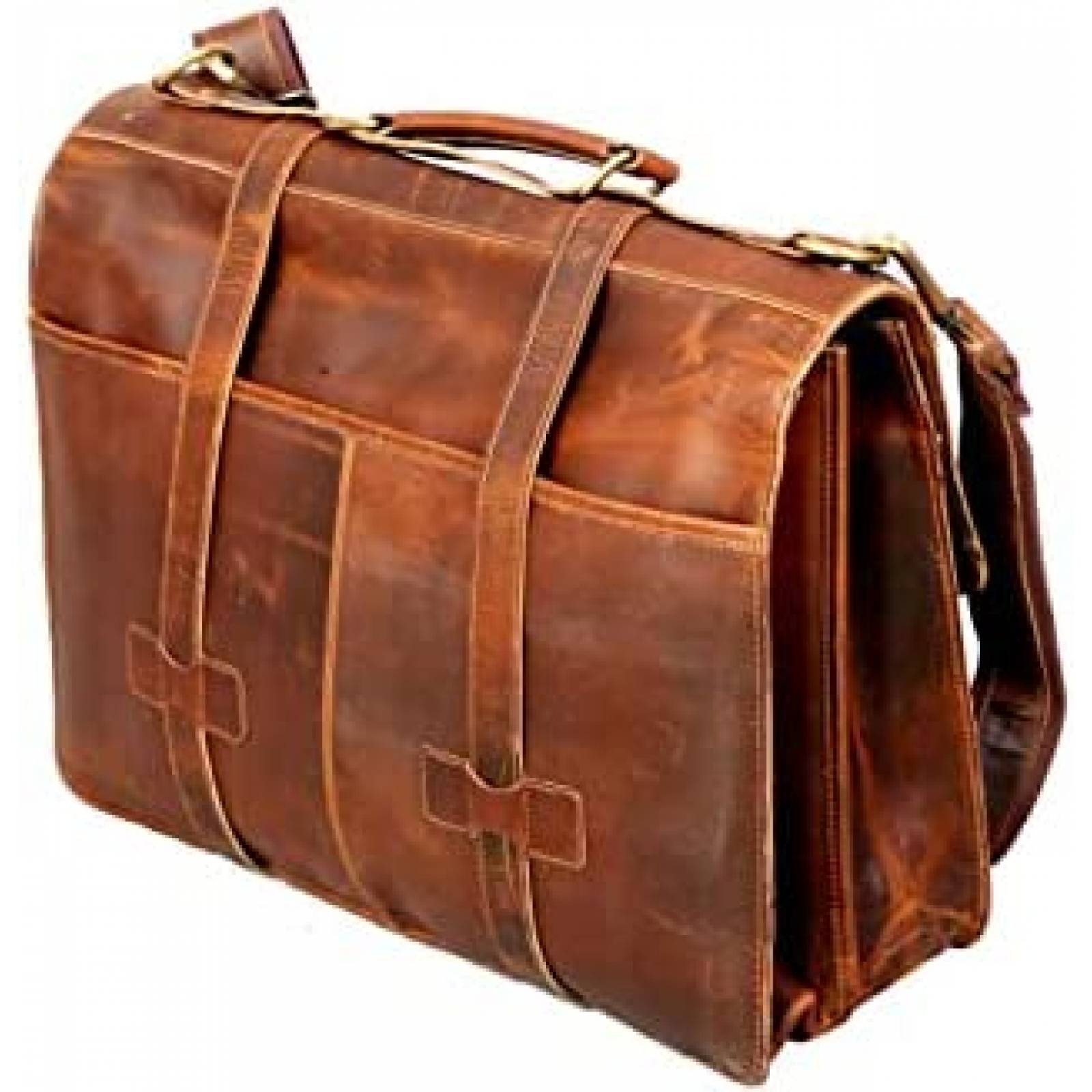 Maletin ADHART De Cuero Para Hombre Laptop 16'' -Cafe