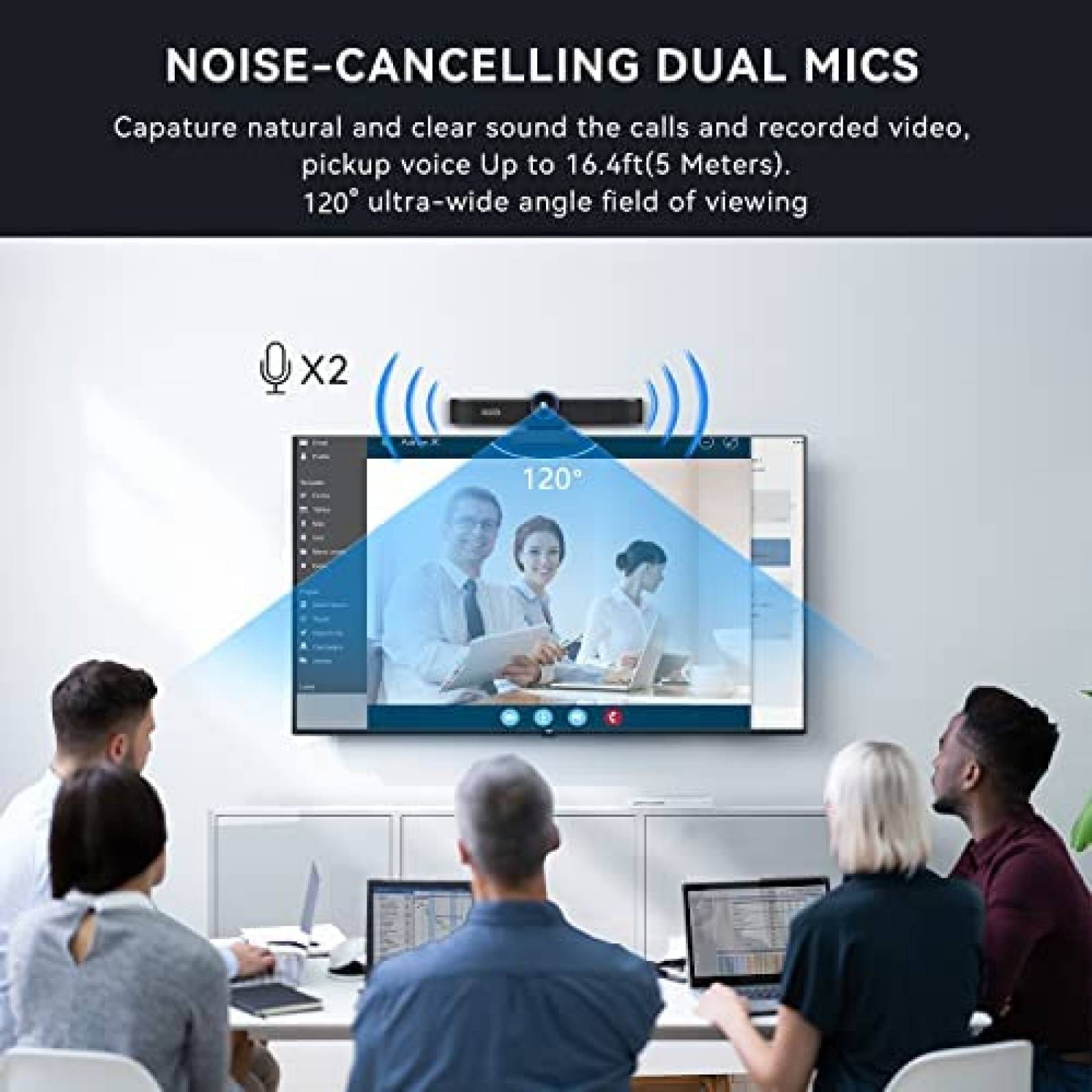 Webcam TONGVEO 5x Digital Zoom con Bocina y Microfono -Negro